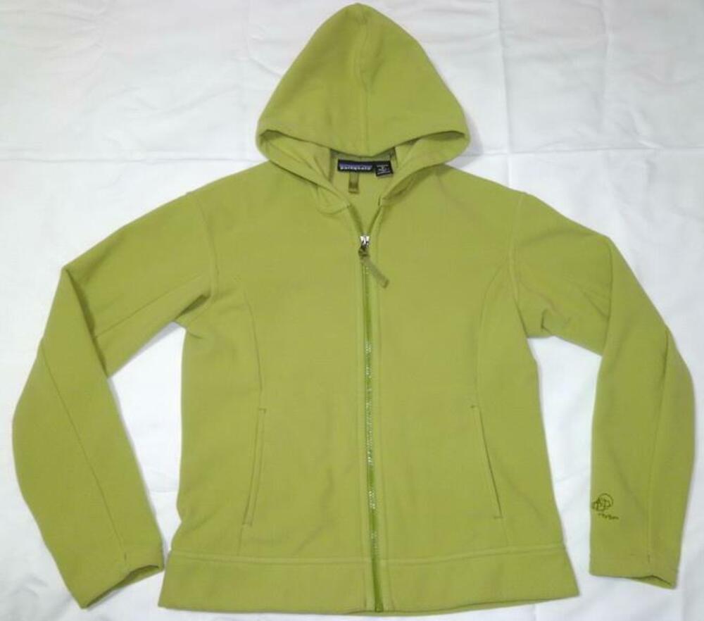PATAGONIA RHYTHM WOMEN M USED ZIP UP LIME FLEECE/JACKET/INSULATING LAYER/HOODIE